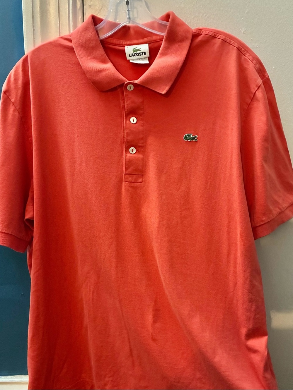 Lacoste Men’s Coral-Red Short Sleeve Polo